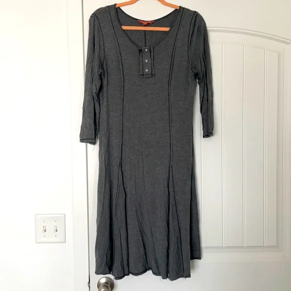 ModCloth Fit and Flare Dress | Charcoal Grey - Picture 1 of 7